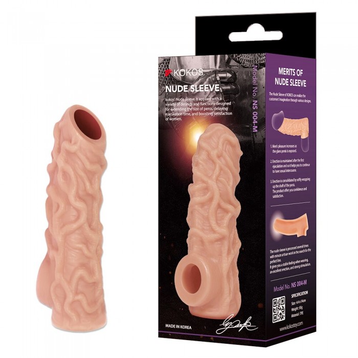 Насадка на член Kokos Nude Sleeve NS 004, размер M