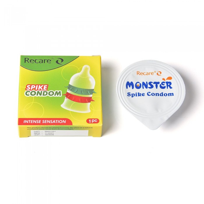 Презерватив Recare Spike Condom Green с рядами шипов
