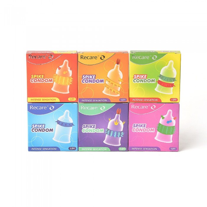 Презерватив Recare Spike Condom Green с рядами шипов