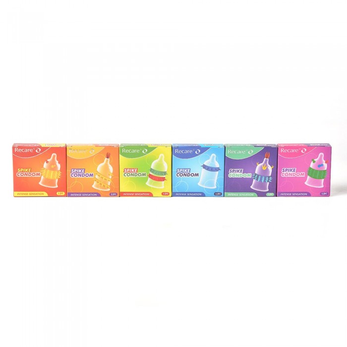 Презерватив Recare Spike Condom Green с рядами шипов