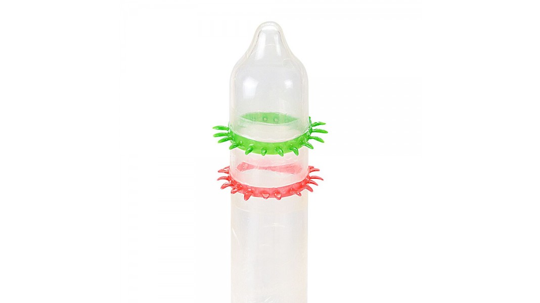 Презерватив Recare Spike Condom Green с рядами шипов