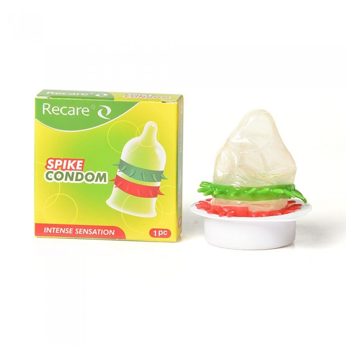 Презерватив Recare Spike Condom Green с рядами шипов