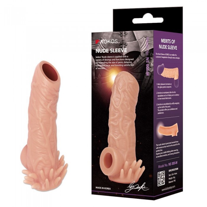 Насадка на пеніс Kokos Nude Sleeve NS 005, розмір L