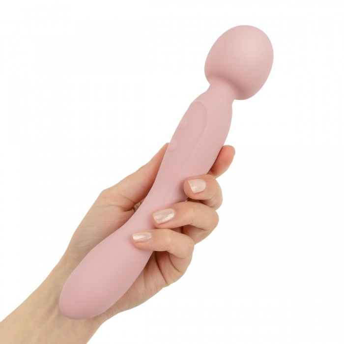 Вібромасажер Good Vibes Only - SIMI Double-Sided Wand Vibrator Soft Silicone, Рожевий