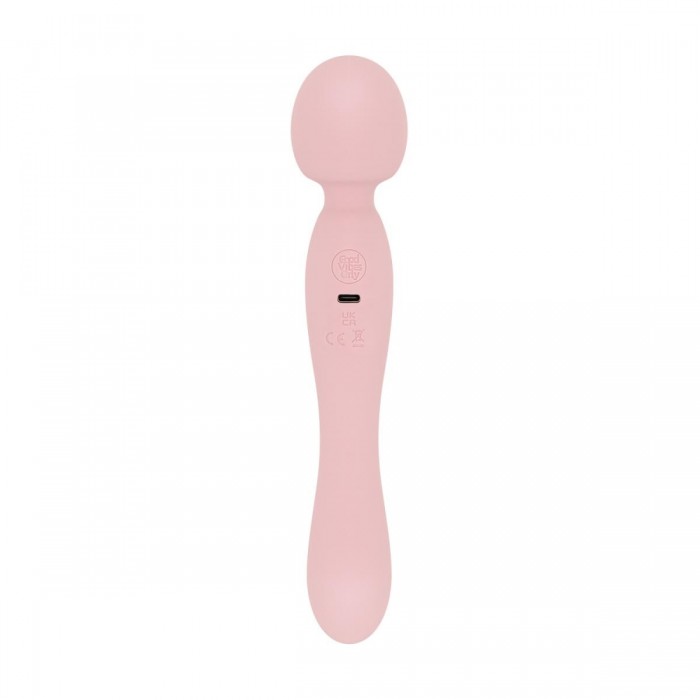Вібромасажер Good Vibes Only - SIMI Double-Sided Wand Vibrator Soft Silicone, Рожевий