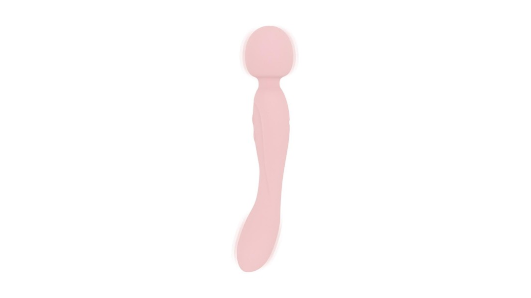 Вібромасажер Good Vibes Only - SIMI Double-Sided Wand Vibrator Soft Silicone, Рожевий