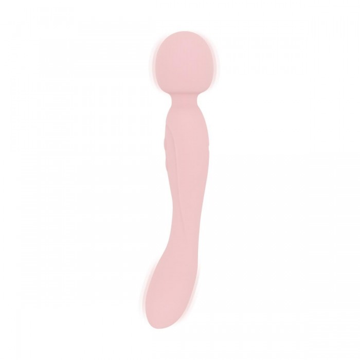Вібромасажер Good Vibes Only - SIMI Double-Sided Wand Vibrator Soft Silicone, Рожевий