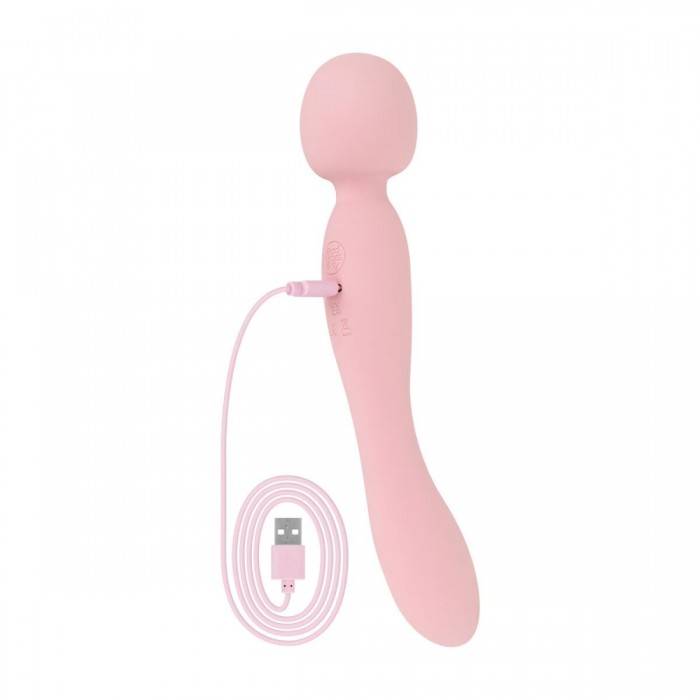 Вібромасажер Good Vibes Only - SIMI Double-Sided Wand Vibrator Soft Silicone, Рожевий