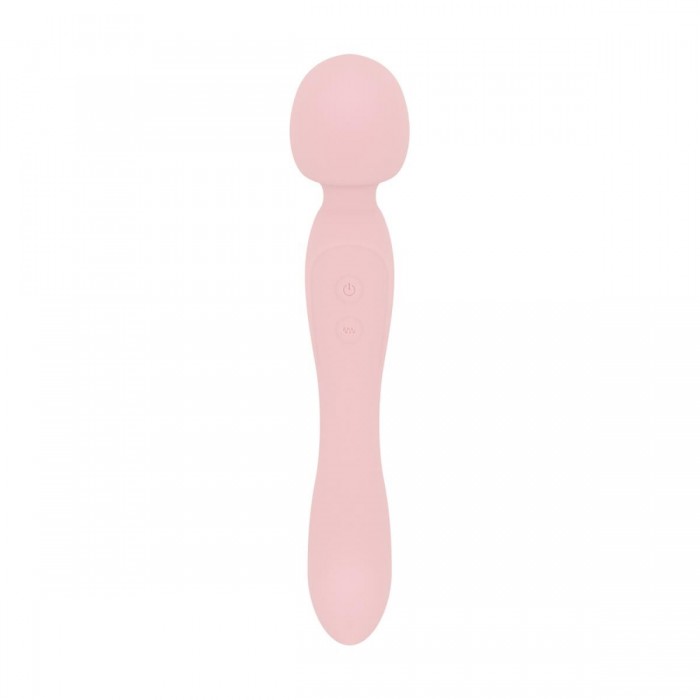 Вібромасажер Good Vibes Only - SIMI Double-Sided Wand Vibrator Soft Silicone, Рожевий