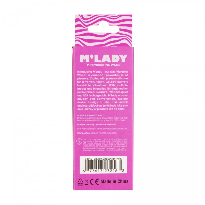 Вібромасажер-мікрофон M’Lady Mini Vibrating Wand, Рожевий