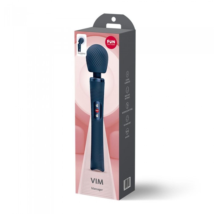 Потужний вібромасажер Fun Factory VIM Vibrating Wand 2, Синій