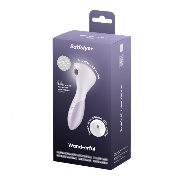 Вібромасажер Satisfyer Wand-erful з вакуумною кліторальною стимуляцією, Бузковий