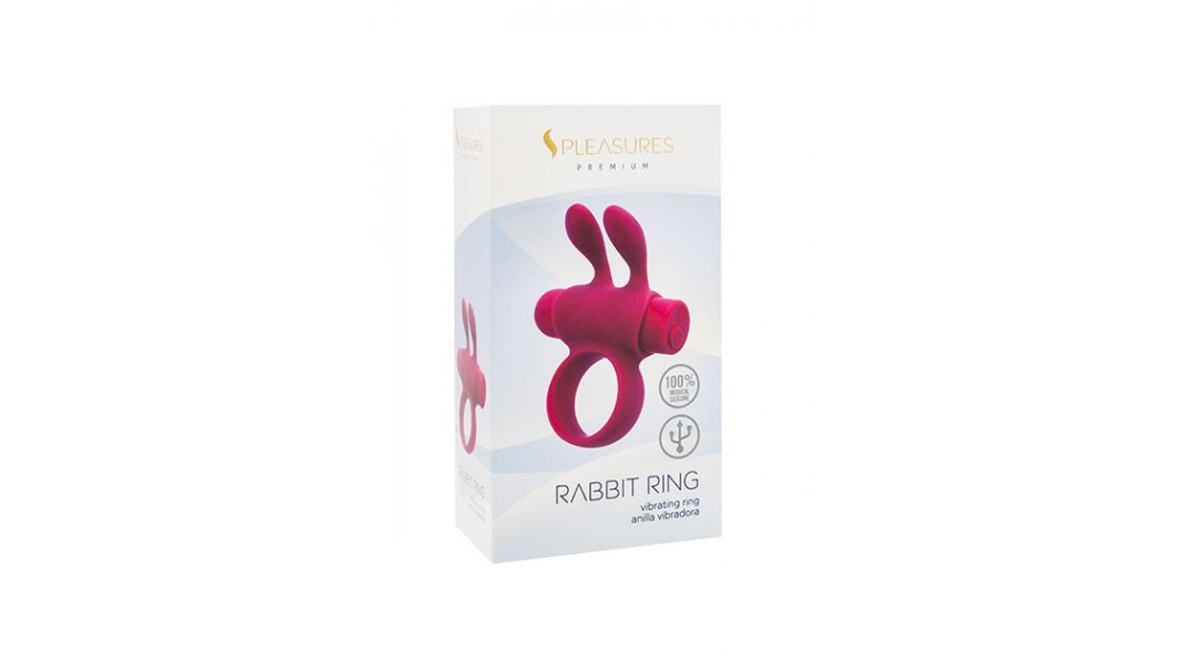 Ерекційне кільце з вібрацією S Pleasures Premium Rabbit Ring, рожеве
