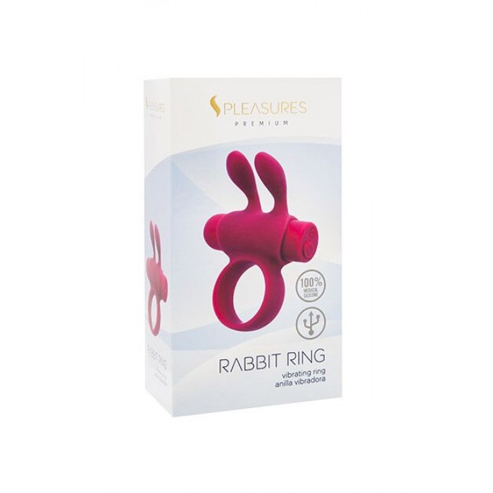 Ерекційне кільце з вібрацією S Pleasures Premium Rabbit Ring, рожеве