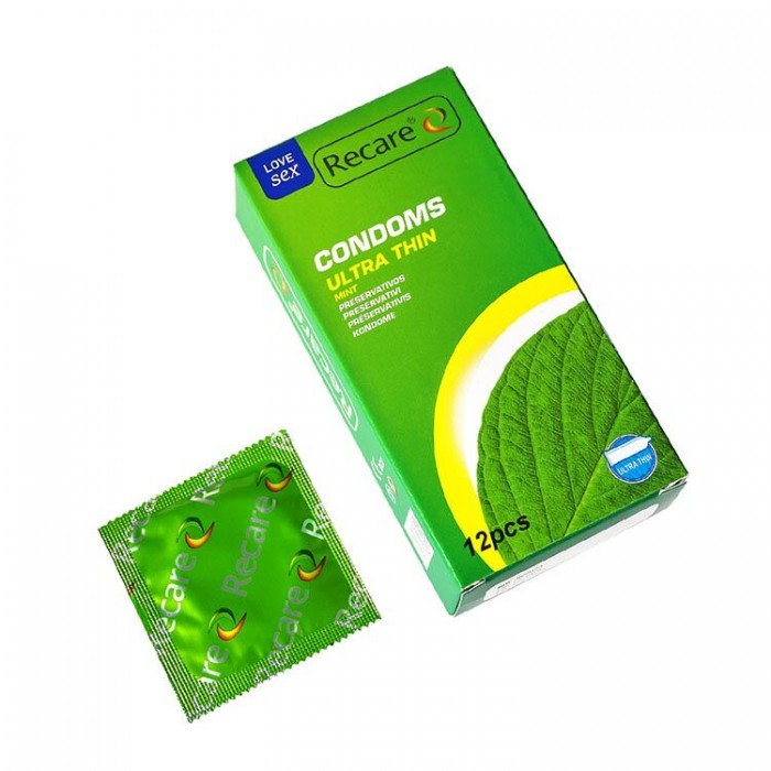 Презервативы ультратонкие Recare Ultra Thin Mint Condoms, 12 шт, мята