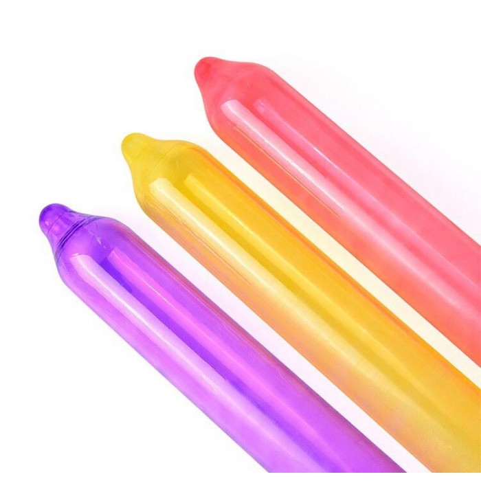 Презервативы с ароматами мяты, бананы, клубники Holographic Recare Fruit Flavour Condoms, 12 шт