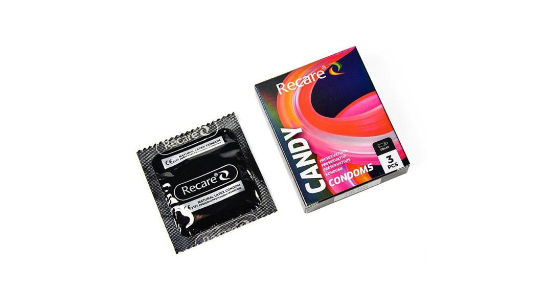 Презервативы с пролонгирующим эффектом Holographic Recare Delay Candy Condoms, 3 шт, конфетный аромат