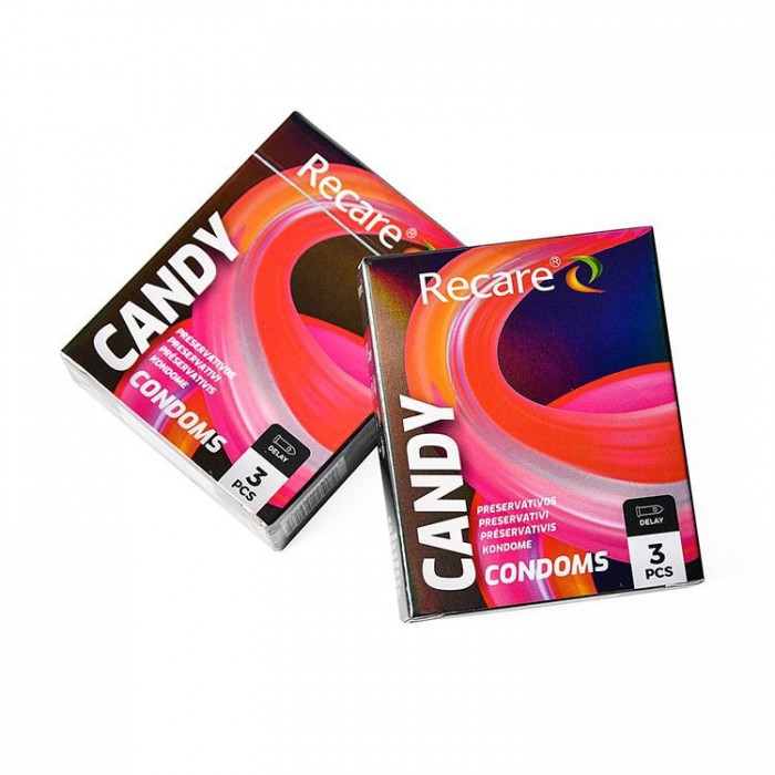 Презервативы с пролонгирующим эффектом Holographic Recare Delay Candy Condoms, 3 шт, конфетный аромат