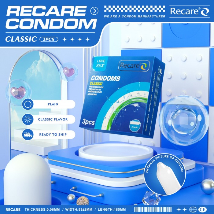 Презервативы Recare Classic Condoms, 3 шт, классические