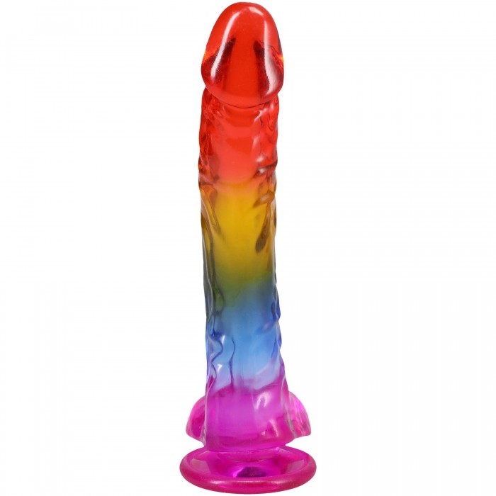 Фаллоимитатор Doc Johnson Crystal Jellies - размер 9.5 дюймов - Rainbow