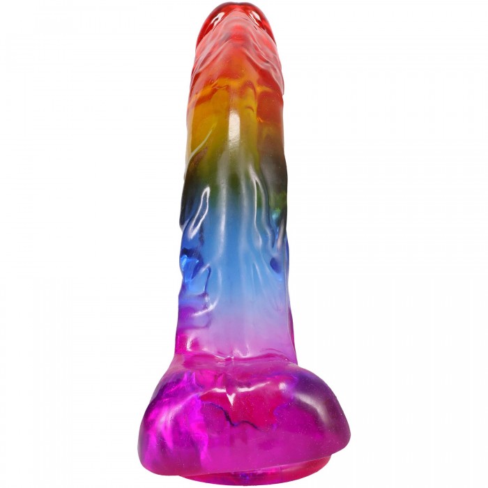 Фаллоимитатор Doc Johnson Crystal Jellies - размер 9.5 дюймов - Rainbow