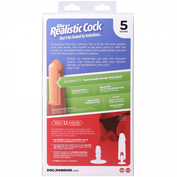 Фалоімітатор Doc Johnson The Realistic Cock ULTRASKYN - 5 дюймів, Тілесний