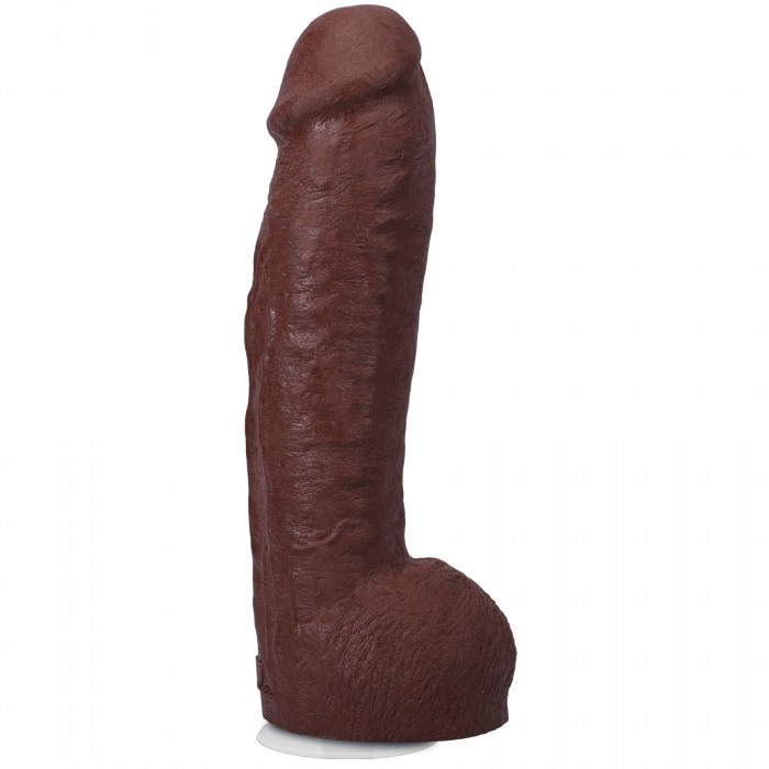 Фалоімітатор Doc Johnson The Realistic Cock ULTRASKYN - розмір 12 дюймів, Hung with Balls, Шоколад
