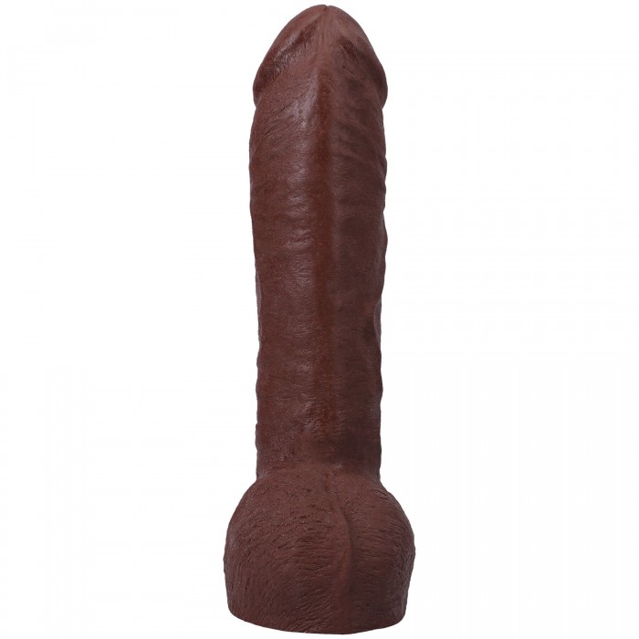 Фалоімітатор Doc Johnson The Realistic Cock ULTRASKYN - розмір 12 дюймів, Hung with Balls, Шоколад