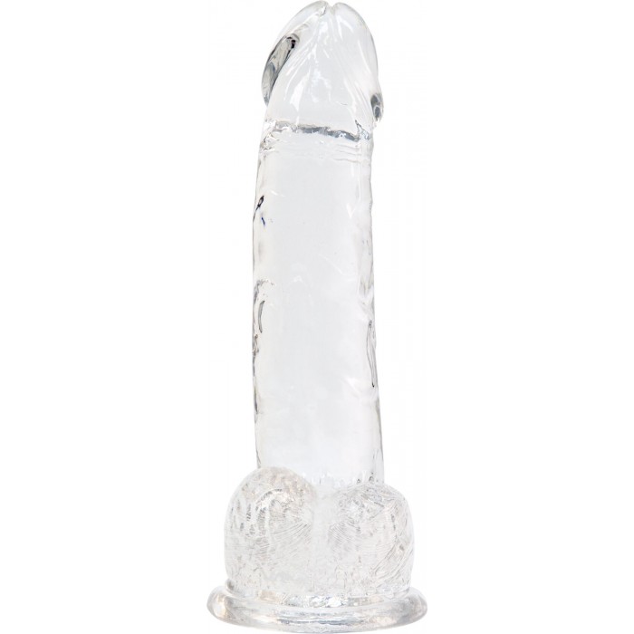 Прозрачный фаллоимитатор на присоске ADDICTION — Clear Dildo with Balls, 8 дюймов