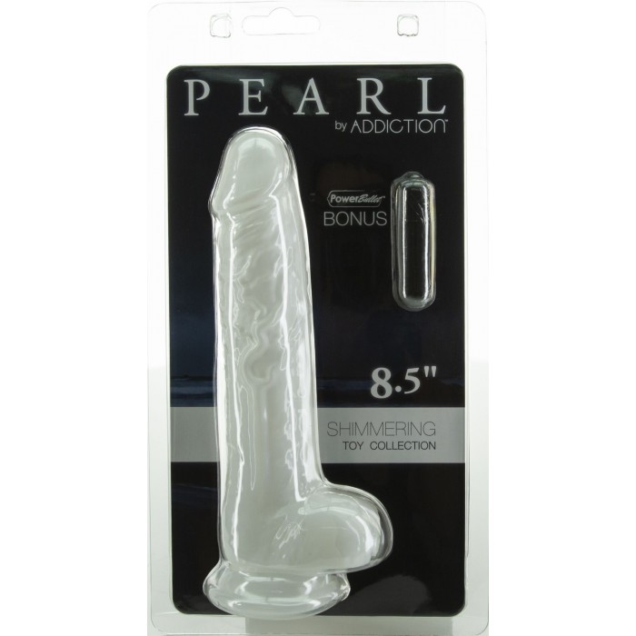 Фаллоимитатор ADDICTION Pearl 8.5" Dildo with Balls, Перламутровый