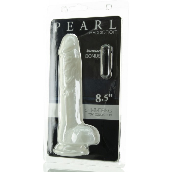 Фаллоимитатор ADDICTION Pearl 8.5" Dildo with Balls, Перламутровый