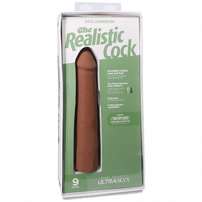 Фалоімітатор Doc Johnson The Realistic Cock ULTRASKYN, розмір 9 дюймів, Карамель