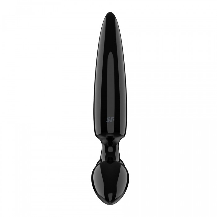 Тристоронній скляний дилдо чорного кольору Satisfyer Triple Crystal 1
