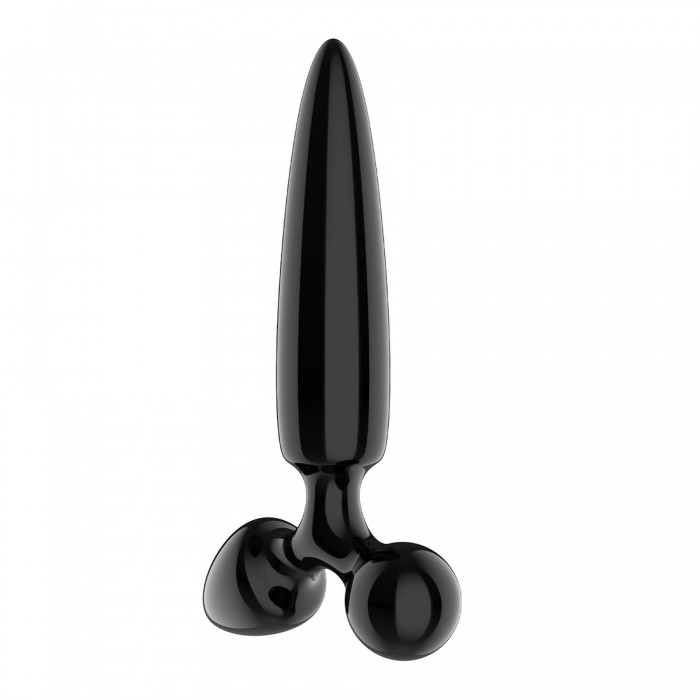 Тристоронній скляний дилдо чорного кольору Satisfyer Triple Crystal 1