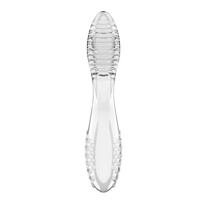 Прозрачный двусторонний стеклянный дилдо Satisfyer Dazzling Crystal 2