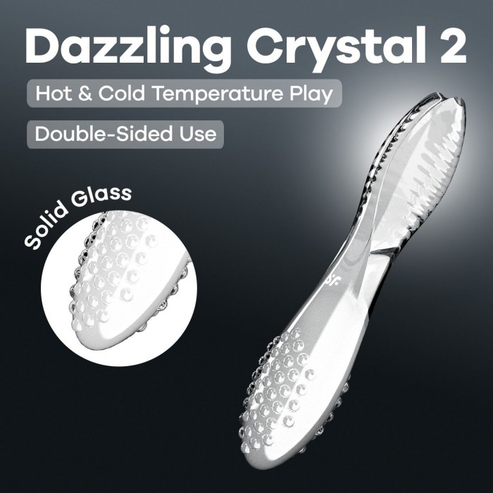 Прозрачный двусторонний стеклянный дилдо Satisfyer Dazzling Crystal 2