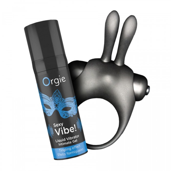 Набір Orgie Vibe Bunny: рідкий вібратор та ерекційне кільце з вібрацією
