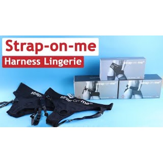 Кружевные трусы для страпона с подвязками для чулок Strap-On-Me DIVA HARNESS - L
