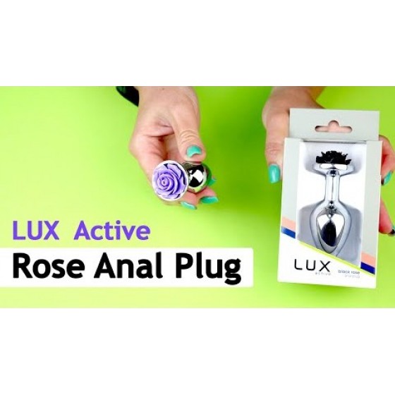 Металева анальна пробка Lux Active-Rose Anal Plug-Black